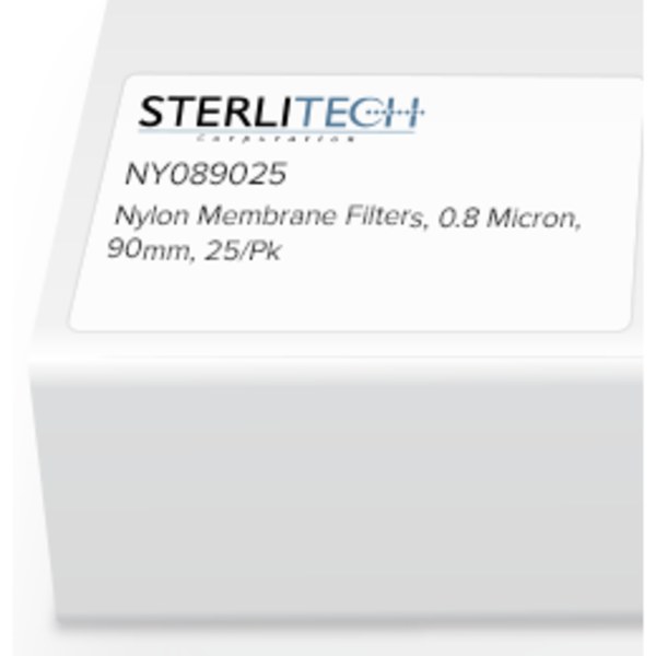 Sterlitech Nylon Membrane Filters, 0.8 Micron, 90mm, PK25 NY089025